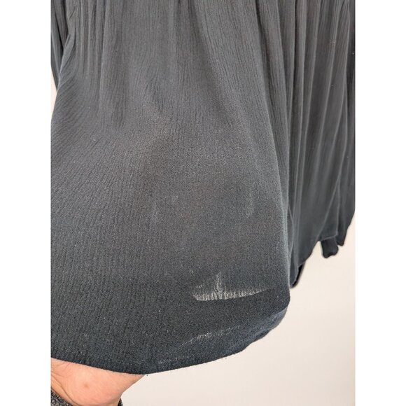 Mossimo Peasant Top Women Size M Crinkle Gauze Embroidered Boho Tassels Festival - Picture 7 of 12